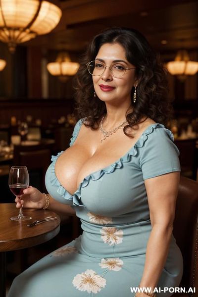 Bangladesi pretty gilf woman, classic womanly figure, softly rounded and lush body, slight extra fat, full hips, natural beauty, thick wavy hair that falls just past her shoulders, large and - ai-porn.ai on pornintellect.com