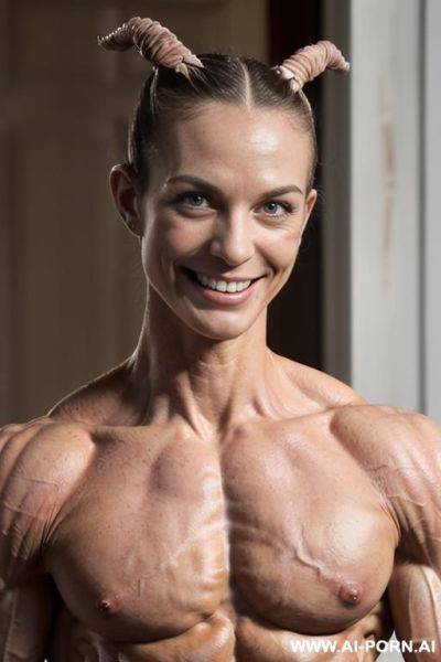 ((nude smiling very muscular short fbb french woman with rockhard pecs)), (((nude))), ((naked)), (((very white french skin with muscle veins))), (((freaky very muscular sculpted abs))), (((freaky very - ai-porn.ai - France on pornintellect.com