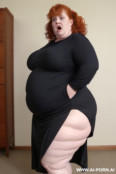 Extreme obese bbw , naked, outdoor, walking, tails, front view - ai-porn.ai on pornintellect.com