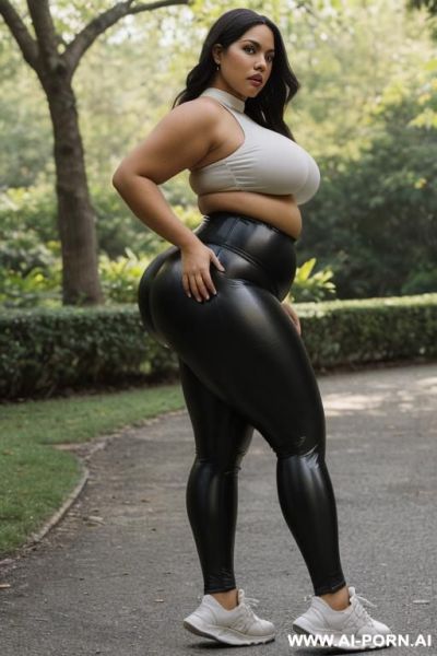 Venezuelan beauty curvy ，(sneakers) , realistic , photograpic ,(((full body side view))), (((huge round ass))) (((disproportionally thick thighs))), beautiful face, (((gigantic thighs))), ((curvy)), (((jumbo - ai-porn.ai - Venezuela on pornintellect.com