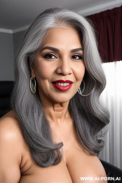 Bhumi pednekar hooker gilf, mature older woman, gilf, big huge boobs, juicy pussy, grey long hair, dark red lips, seductive smile, party bitch, having sex with her lover, cuckold, penis, titjob, blowjobtitjob, - ai-porn.ai on pornintellect.com