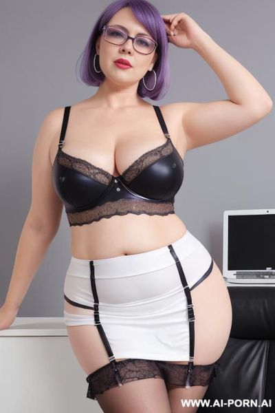 Old plumper grandma, tight top, extremely pretty, full lips, button nose, hoop earrings, busty round boobs, hourglass figure, tight high waist panties. - ai-porn.ai on pornintellect.com