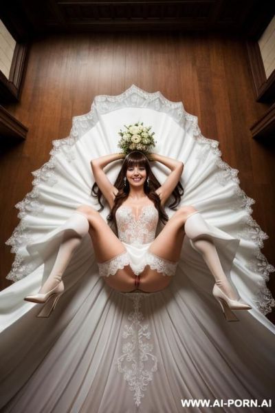 Gorgeous, wearing knee stockings tight coat, cap, stance up, untrimmed pubes smiling, expose body, legs, and vagina. - ai-porn.ai on pornintellect.com