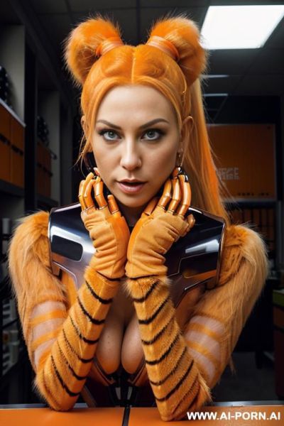 A blonde 2 office intern, blue eyes, long straight hair. giving a tityfuck and gets cum on her tits and face - ai-porn.ai on pornintellect.com