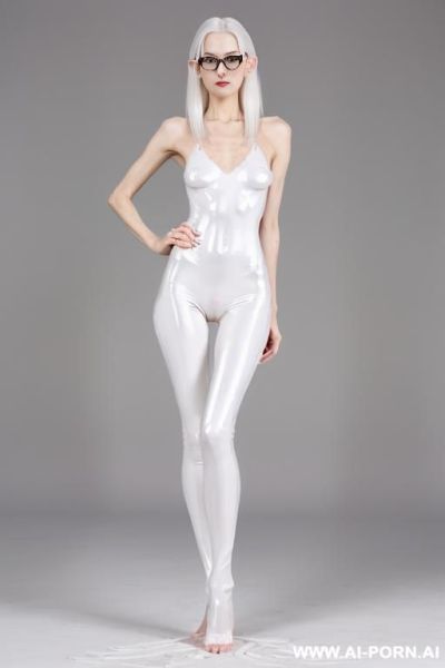 ((superskinny ))dinky woman, slight body, elfin model, (((white pallid skin)), ((ghastly white shiny skin )) ((no body fat)), ((beautiful face)), ahegao pretty face horny ((full body view)), standing bottomess, straight hair - ai-porn.ai on pornintellect.com