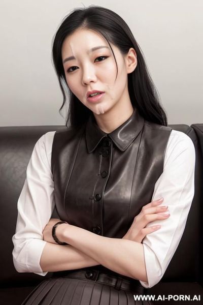 A sexy korean idol angry at her fan that cum on her face, natural make up - ai-porn.ai - North Korea on pornintellect.com