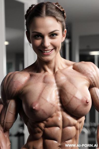 ((nude smiling very muscular short fbb british woman k. knightley with rockhard pecs)), (((nude film actress k. knightley))), ((naked)), (((very white british skin with muscle veins))), ((freaky - ai-porn.ai - Britain on pornintellect.com