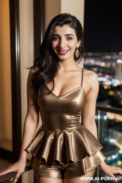 (urwa hocane), ((( punjabi ))), ((peplum)), (christmas), (modern monaco mansion), (big nose), ((smiling at the camera)), photorealistic, (ultra detailed photo), (hyper realistic photo), standing in a - ai-porn.ai on pornintellect.com