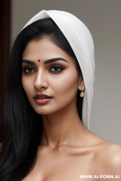 Naked, busty, (aishvarya rai), high cheek bones, sharp chin, sharp nose, piercing eyes, white skin - ai-porn.ai on pornintellect.com