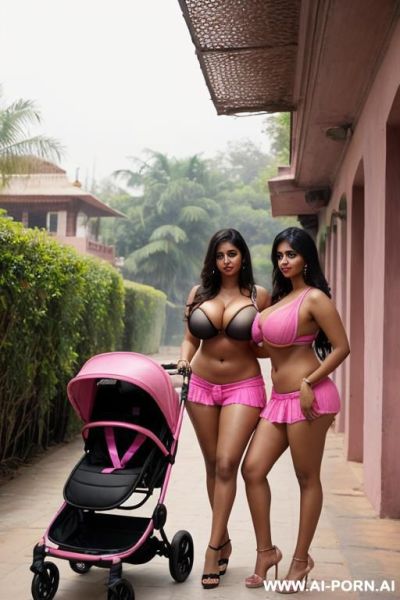 Black and pink pram, indian, breasts, tits - ai-porn.ai - India on pornintellect.com