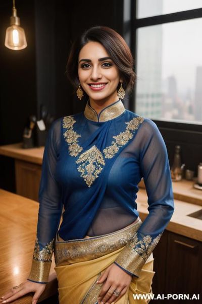 ((( pakistani ))), ((fancy royal blue wedding highly detailed long sleeve crew neck sari )), (christmas), (big nose), ((smiling at the camera)), photorealistic, (ultra detailed photo), (hyper realistic - ai-porn.ai - Pakistan on pornintellect.com