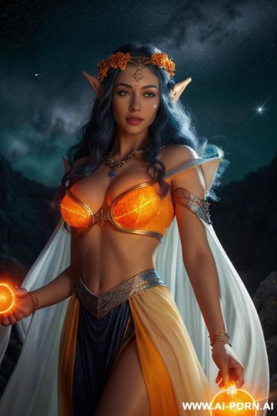 (front view), (looking at the viewer), (detailed face), (detailed body), (detailed skin), (detailed hands), (detailed fingers), toned figure, natural breasts, curly long dark blue hair with white - ai-porn.ai on pornintellect.com