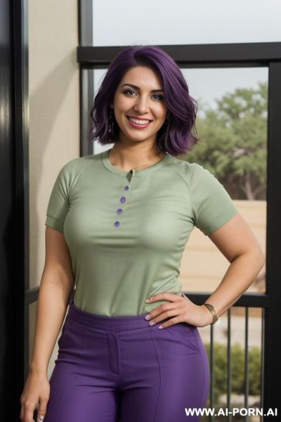 ((( pakistani ))), (( purple short sleeve crew neck shirt, pants )), (christmas), (modern texas ranch house), (big nose), ((smiling at the camera)), photorealistic, (ultra detailed photo), (hyper - ai-porn.ai - Pakistan on pornintellect.com