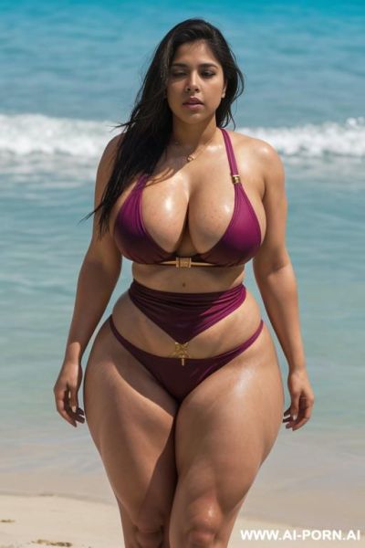 Milf porn woman, bitch gravure idol ,hourglass body (((narrow waist))), saggy tits, ((((wide hips)))), big ass, round ass,(((( thick thighs)))), (((muscular legs))), full body view - ai-porn.ai on pornintellect.com