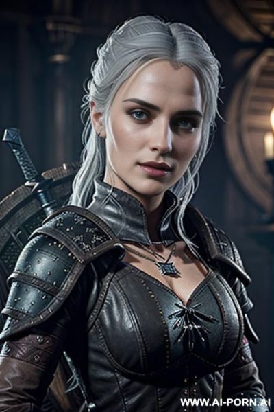 ((witcher princess ciri)) (frontal view) strong body (keep face) bubble butt, muscular thighs, thigh gap, narrow waist, firm boobs (perfect model face) beautiful bright eyes (beautiful sexy face) - ai-porn.ai on pornintellect.com