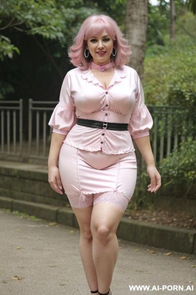 , full lips, button nose, hoop earrings, round boobs, hourglass bbw old ladies figure, tight waist girdle. amazon bbw old sexy curvy old ladies. sexy flowing silky dress. - ai-porn.ai on pornintellect.com