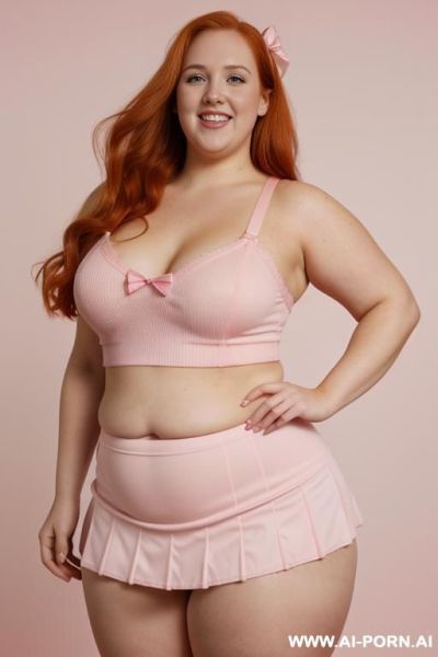(((half body photo shot close up))). a (((british, very, very obese fat bbw redhead))), ((thick body, with tummy and love handless)). lingerie garter belt top. (((dinamyc angle))) - ai-porn.ai - Britain on pornintellect.com
