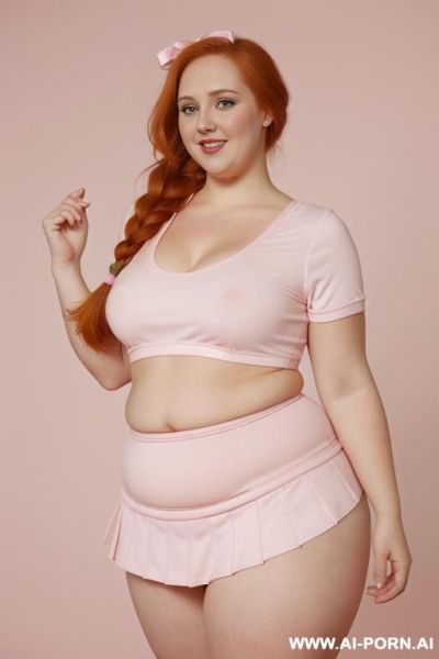 (((half body photo shot close up))). a (((british obese fat bbw redhead))), ((thick body, with tummy and love handless)). lingerie garter belt top. (((dinamyc angle))) - ai-porn.ai - Britain on pornintellect.com