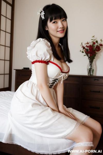 In the bedroom, white skin, tall, bangs - ai-porn.ai on pornintellect.com