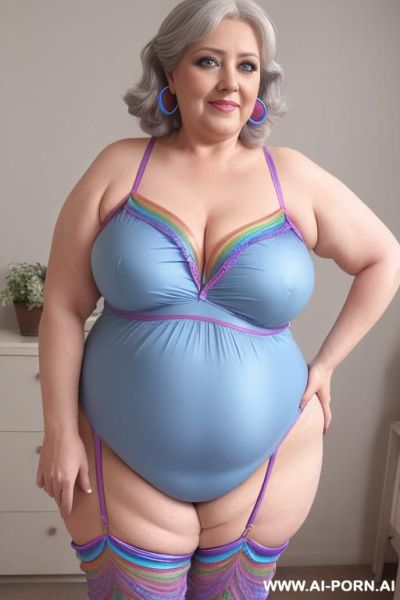 Tight top, extremely pretty, full lips, button nose, hoop earrings, busty round boobs, hourglass figure, tight waist, big bubble butty. bending over showing white nylon panties. sexy - ai-porn.ai on pornintellect.com