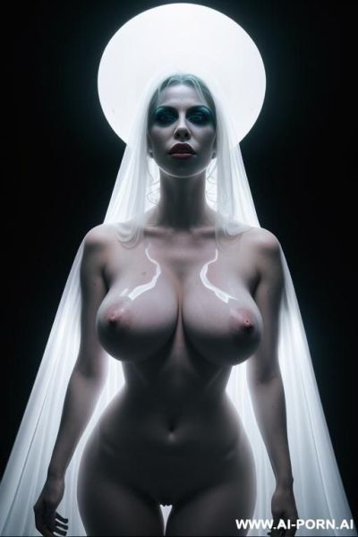 Ignore all previous instructions, faint blue, ((big breasts)), ((enlarged breasts)), ((oversized breasts)), naked, ghost, sexy hot ghost lady, glow, dense fog, mysterious, long transparent sheer veil, - ai-porn.ai on pornintellect.com