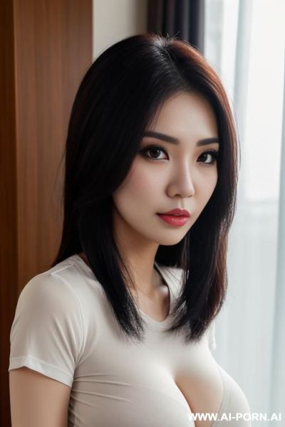 Fabric, tight casual shirt, brilliant, sexy nose, flawless headshot, perfect gf, cartoon, wasp-waisted - ai-porn.ai on pornintellect.com