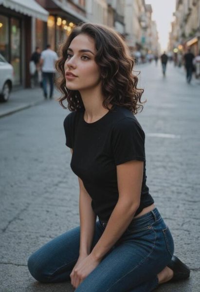 AI generated beauty with long legs poses nude and has sex on a city street - pornpics.com on pornintellect.com