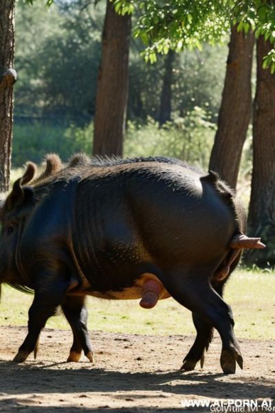 Zoophilia (mating with boar), milf is on all fours pose (((milf have zoosex with boar))) (woman very like fucks with boar), woman mating (hard fucks) with a boar, boar fucks milf in - ai-porn.ai on pornintellect.com