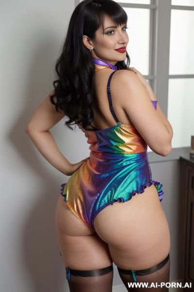 Milf, wide hips, strong body, dressed like a very elegant lady, (((full body shot))), shapely legs, skirt, elegant uniform - ai-porn.ai on pornintellect.com