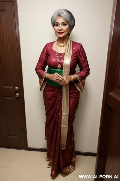 Bangladeshi older woman mature bold old bitch, slutty makeup, - ai-porn.ai on pornintellect.com