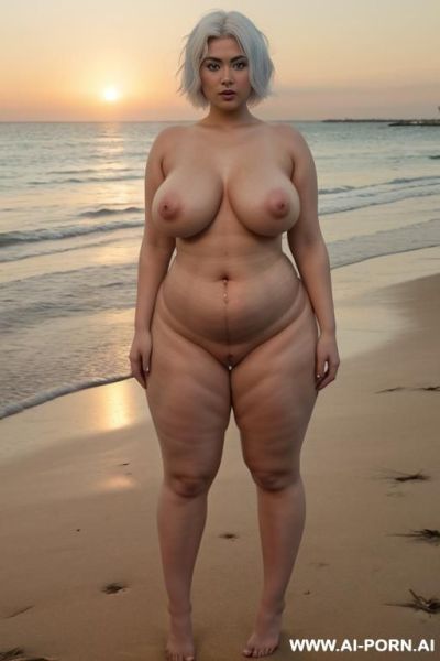 Pretty face chubby naked big curvy ,((((( hyper huge hips)))) full body view oiled - ai-porn.ai on pornintellect.com