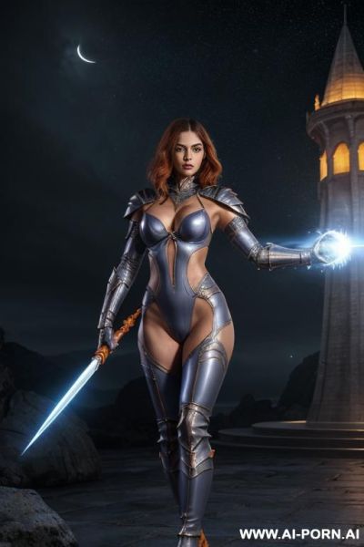 ((front view)), (looking at the viewer), (standing at front), (looking at the front), (direct front view), (detailed face), (detailed body), (detailed hands), (detailed skin), sci-fi wizard, soft - ai-porn.ai on pornintellect.com