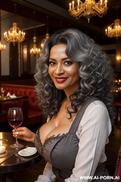 Bangladeshi mature old black skin housewife, bold town woman, seductive smile, dirty naughty pose, horny cosplay - ai-porn.ai on pornintellect.com