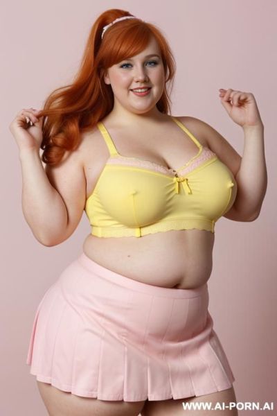 (((half body photo shot close up))). a (((british obese fat bbw redhead))), ((thick body, with love handless)). lingerie top. - ai-porn.ai - Britain on pornintellect.com