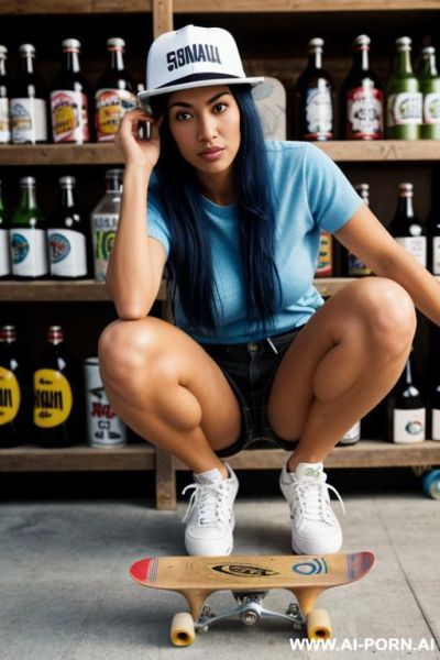 1 indian with a sweater on, no bottoms, squatting on sofa - ai-porn.ai - India on pornintellect.com