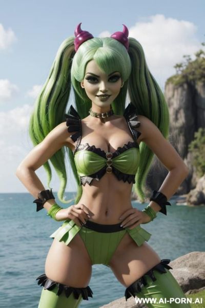 Perfect image, realistic, straight pose, wavy, smile, pantyless, womanly hip size, portugese, strong body muscle, body view. - ai-porn.ai on pornintellect.com