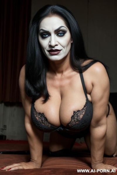 Bangladeshi gilf, demons, cow monster, big busty cow body, big busty body, evil makeup, hot evil mom, on all fours, crawling, wicked evil smile - ai-porn.ai on pornintellect.com