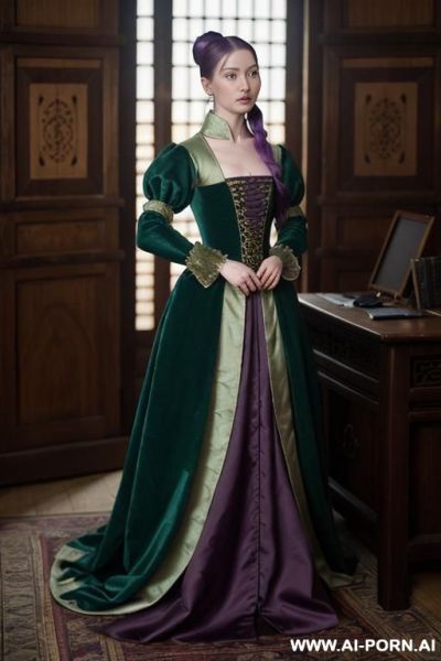 Long dressed princess flashing nude tits and masturbate her nude pussy - ai-porn.ai on pornintellect.com