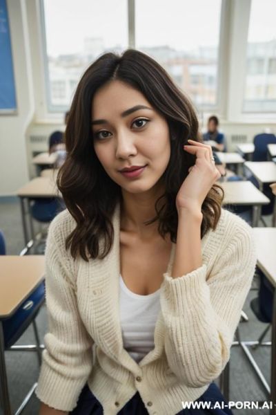 A woman sucks a guy under his desk - ai-porn.ai on pornintellect.com