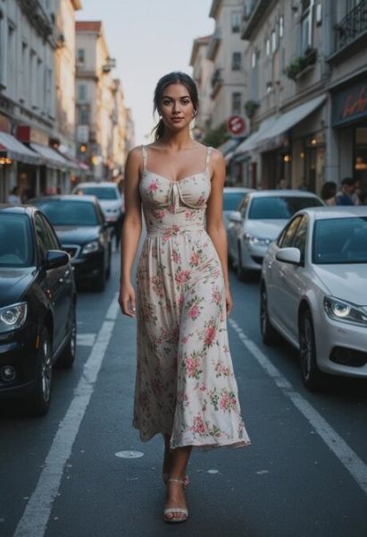AI generated brunette sports a ponytail while having sex on a public road - pornpics.com on pornintellect.com