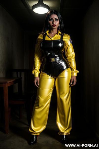 Bangladeshi mature woman, dark skin, black ethnicity, light-yellow clothes - ai-porn.ai on pornintellect.com