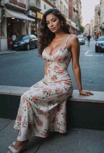 AI generated brunette with a great body gets on a cock on a city street - pornpics.com on pornintellect.com