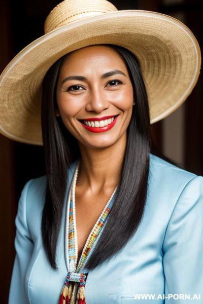 Guatemala woman, traje clothes, hat - ai-porn.ai on pornintellect.com