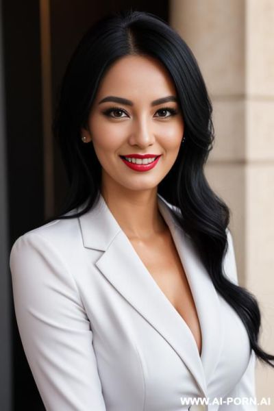 Beautiful face, full makeup, full elry, seductive smile - ai-porn.ai on pornintellect.com