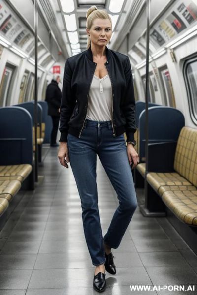 Mature woman, straight jeans, oxford shoes - ai-porn.ai on pornintellect.com