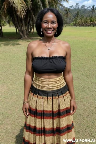 Papuan woman, straw skirt - ai-porn.ai - Papua New Guinea on pornintellect.com