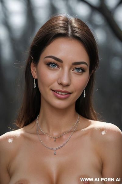 (topless), (soft alluring smile), (wide hips), (winter background), (overcast day), (even lighting), (light tan), (necklace), (ftv) - ai-porn.ai on pornintellect.com