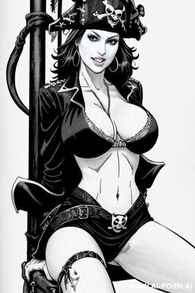Down level shot boobs in closedup sky cloudy ((((pirate ship))) pretty italian woman full lips shocked face (((( biting lip)))) boobs boots stilettos hell muscle fit brunette tail cut hair - ai-porn.ai - Italy on pornintellect.com