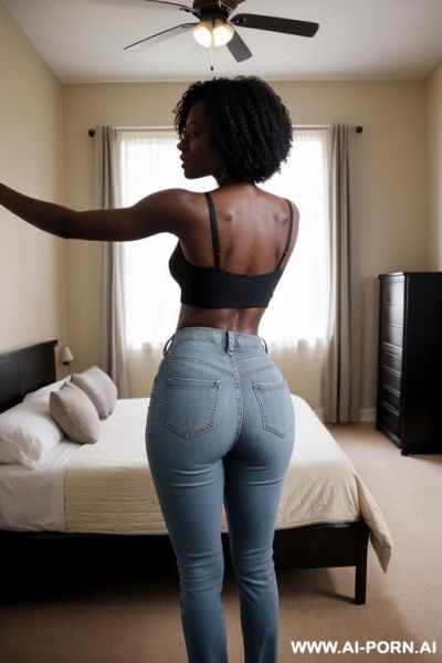 Ebony, vintage mom jeans, round ass, oxford shoes, - ai-porn.ai on pornintellect.com