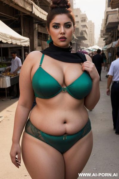 Sci-fi arabian sheikh inspects a pudgy naked sci-fi female with shaved vagina and saggy tits in a arab sci-fi street market square with - ai-porn.ai on pornintellect.com